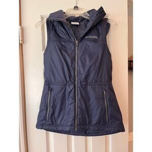 Columbia Nylon Vest Women XS Hooded Full Zip Pockets Lightweight Hiking Outdoor